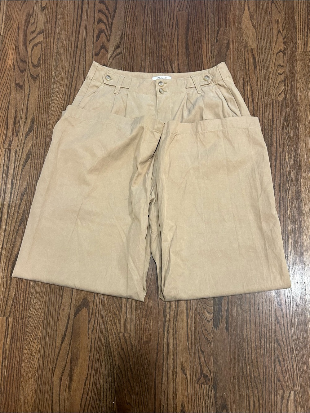 Madewell Size 8 Khaki High Rise Wide Leg Pants - Picture 3 of 8